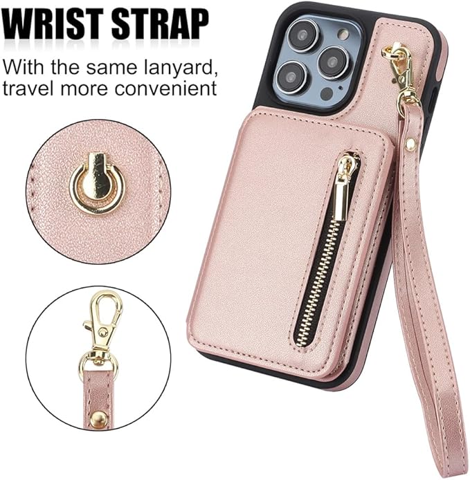 Luxury Cross Body Zipper Card Wallet Case