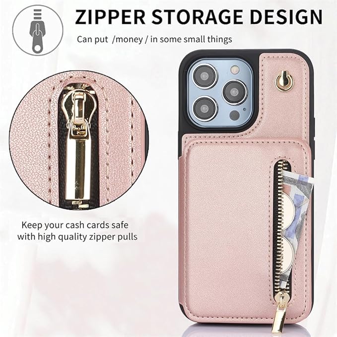Luxury Cross Body Zipper Card Wallet Case