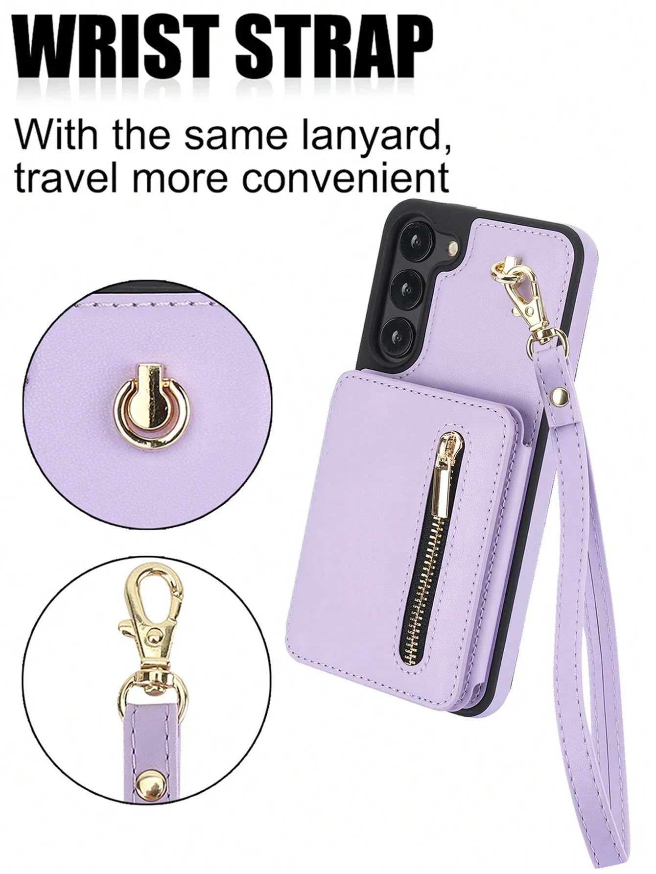 Luxury Cross Body Zipper Card Wallet Samsung Case (with FREE Screen Protector)