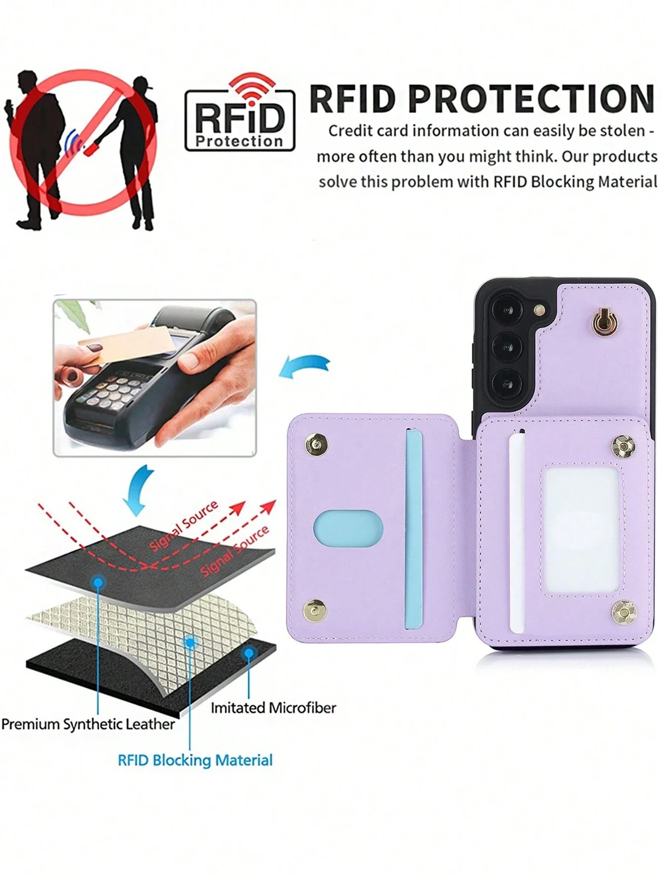 Luxury Cross Body Zipper Card Wallet Samsung Case (with FREE Screen Protector)