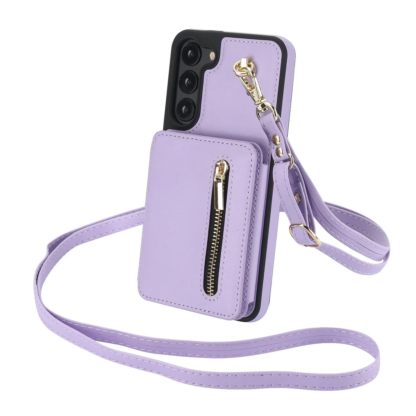 Luxury Cross Body Zipper Card Wallet Samsung Case (with FREE Screen Protector)
