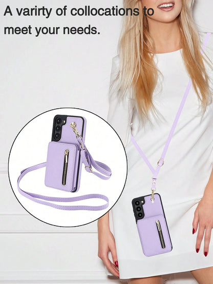 Luxury Cross Body Zipper Card Wallet Samsung Case