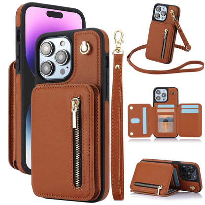 Luxury Cross Body Zipper Card Wallet Case [iPhone 16 Series]